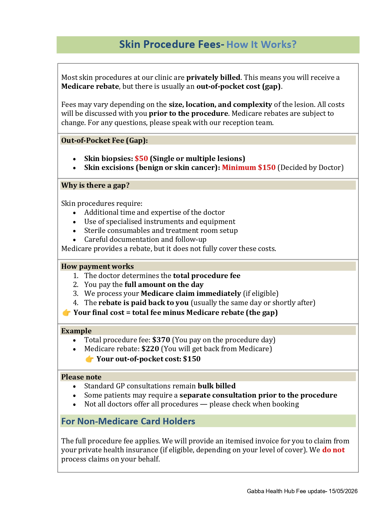 Gabba Health Hub Fee Page 3